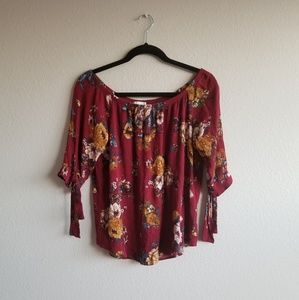 Floral Tie Sleeve top